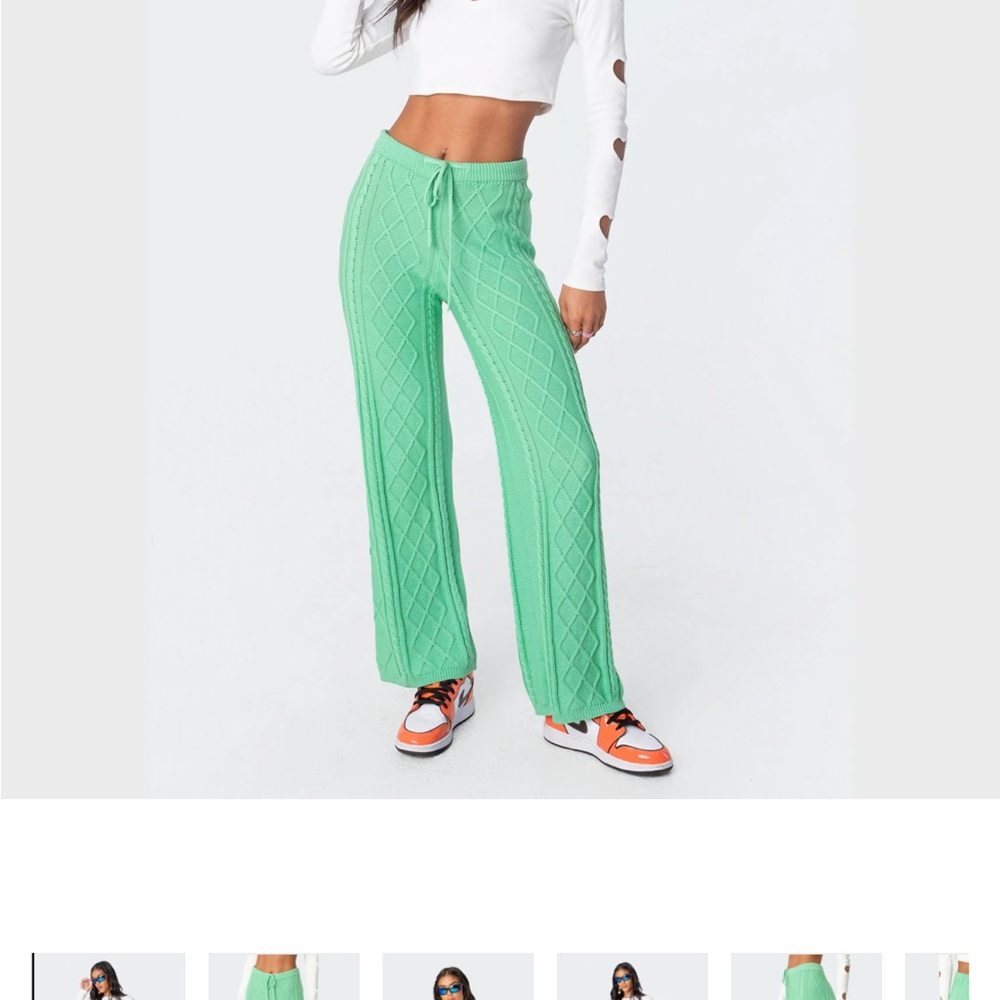 Edikted Kasey Cable Knit Pants